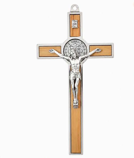 St. Benedict Wall Crucifix, 8" (Made in Italy)