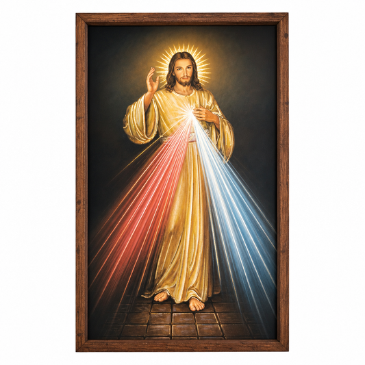 Divine Mercy Jesus Wood Plaque, 5" (with stand)