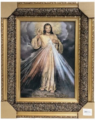 Framed Tapestry: Divine Mercy Jesus, 21"