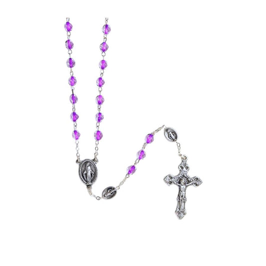 Violet Rosary with Miraculous Medals (Made in Italy)