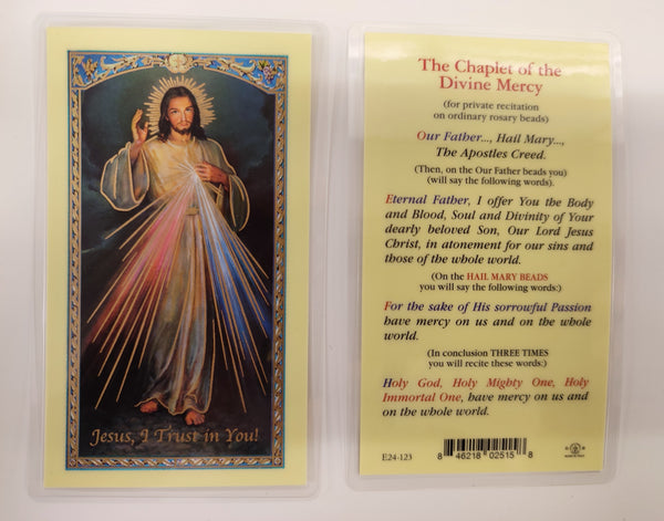 Divine Mercy Prayer Laminated Holy Card – FLL Bookstore and Gift Shop