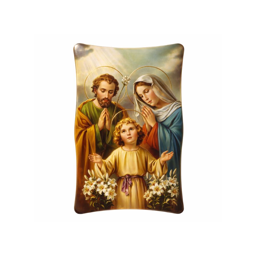 Holy Family Mini Desktop Plaque, 4" - Made in Italy