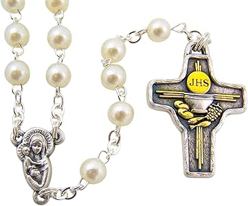 First Communion Rosary with Keepsake Case (Made in Italy)