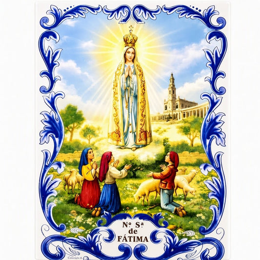 Our Lady of Fatima Apparition Portuguese Wall Tile