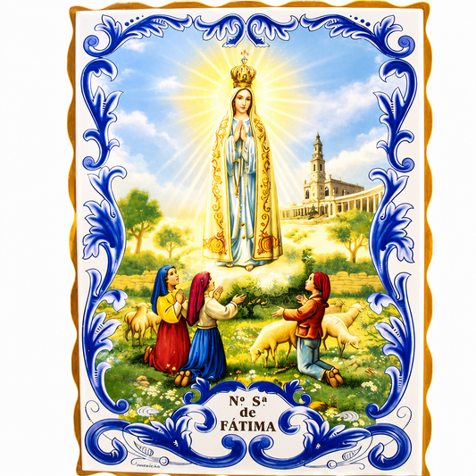 Our Lady of Fatima Apparition Portuguese Wall Tile