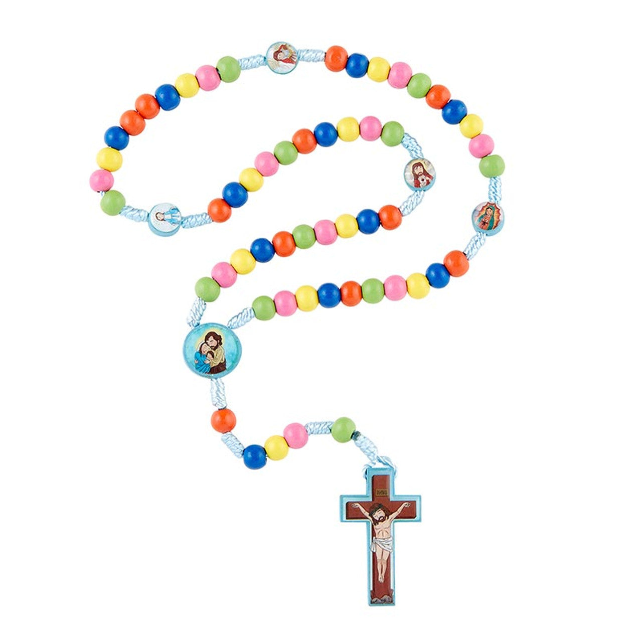Mini Saints Corded Wood Rosary