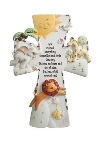 God Created Everything Baby Cross 7"