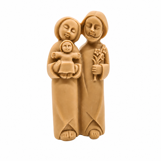 Small Holy Family Statue (Brown), 5"