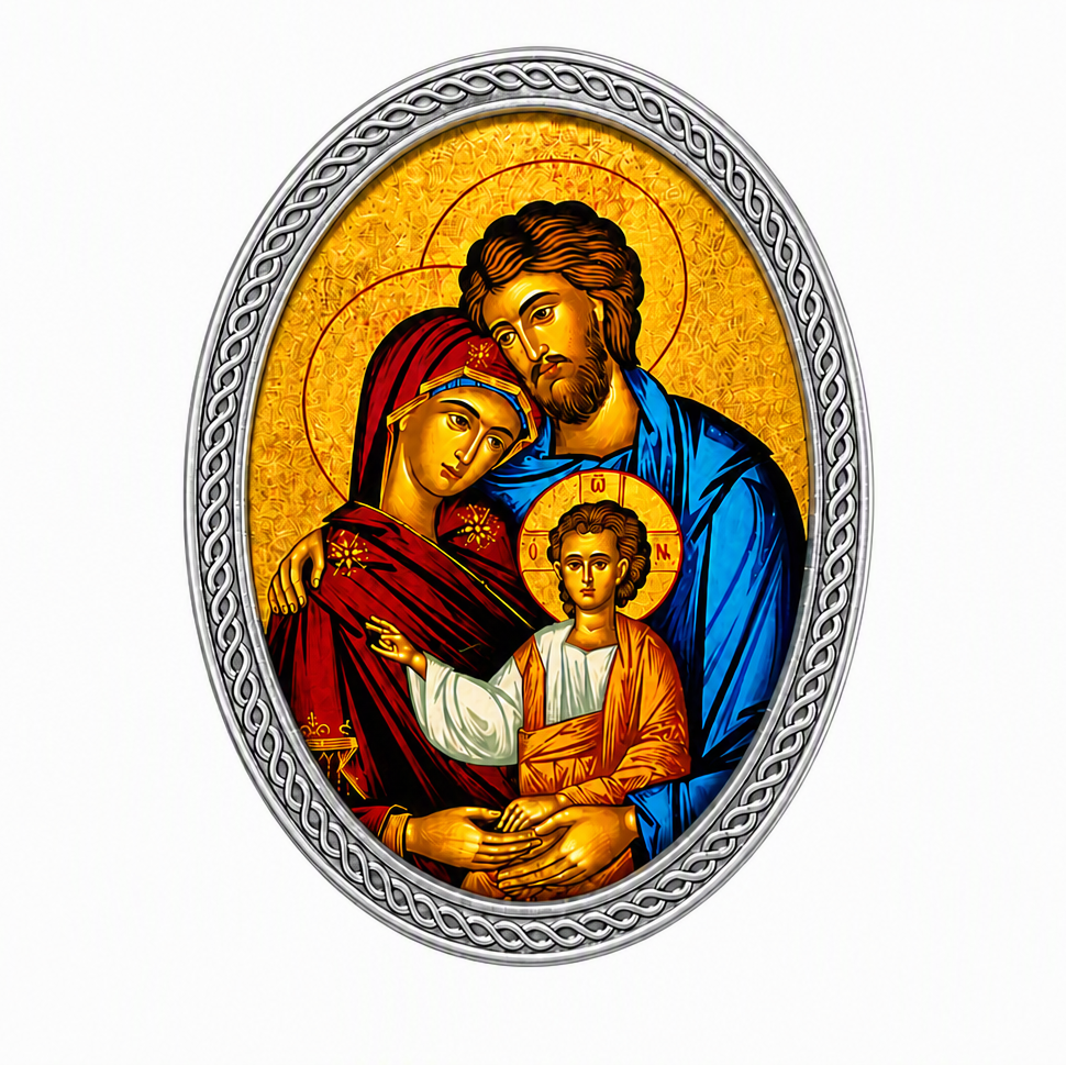 Holy Family Oval Icon Plaque