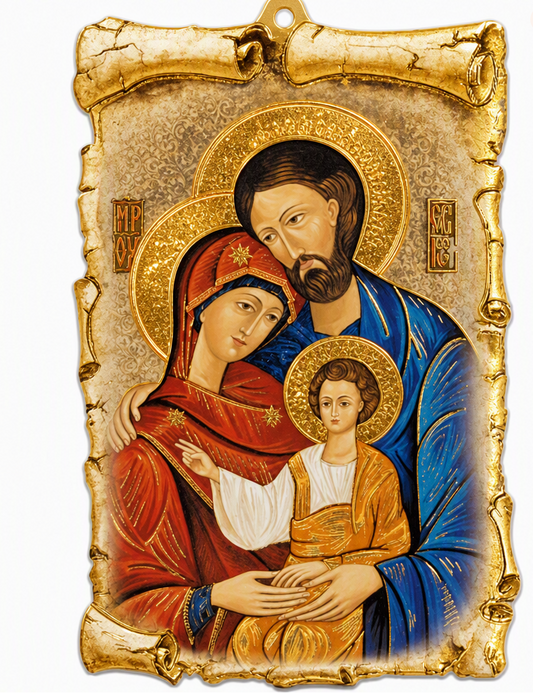 Holy Family Scroll Wall Plaque
