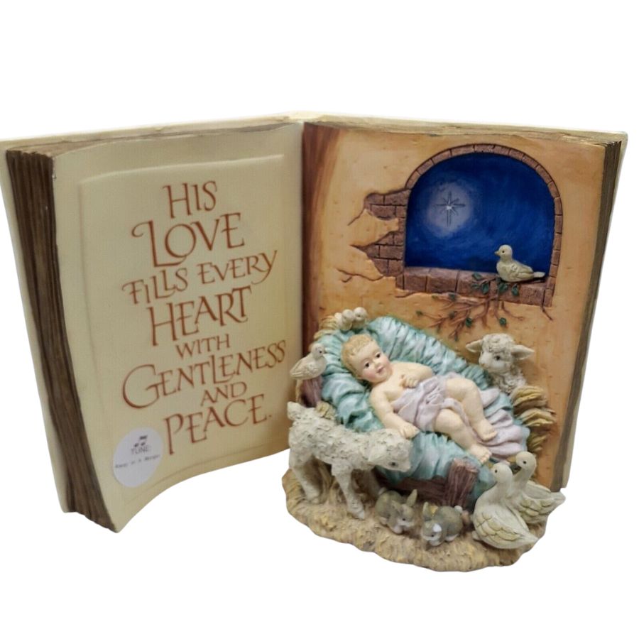 Baby Jesus in a Manger Music Book Box