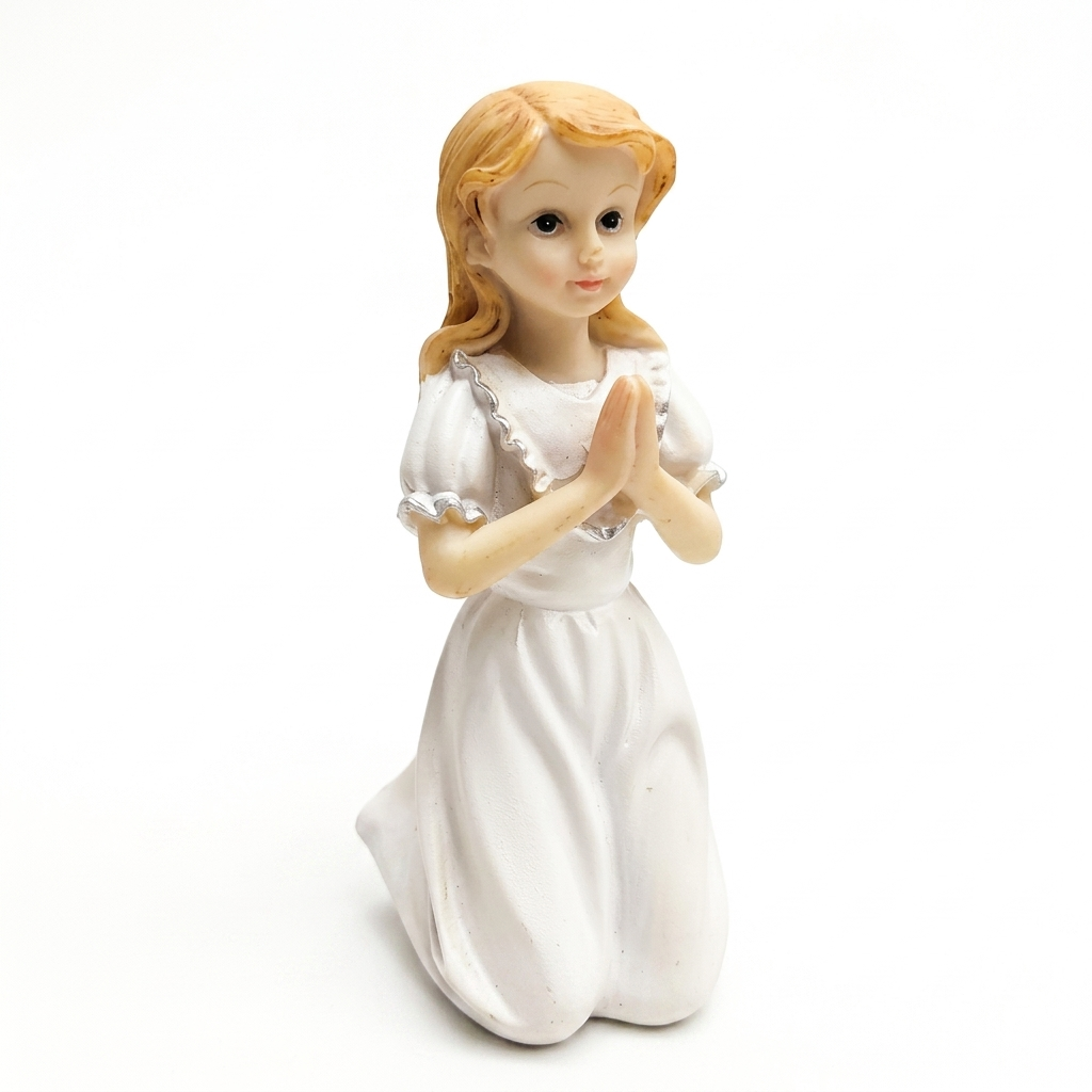 First Communion Kneeling Girl Figurine, 6.25"