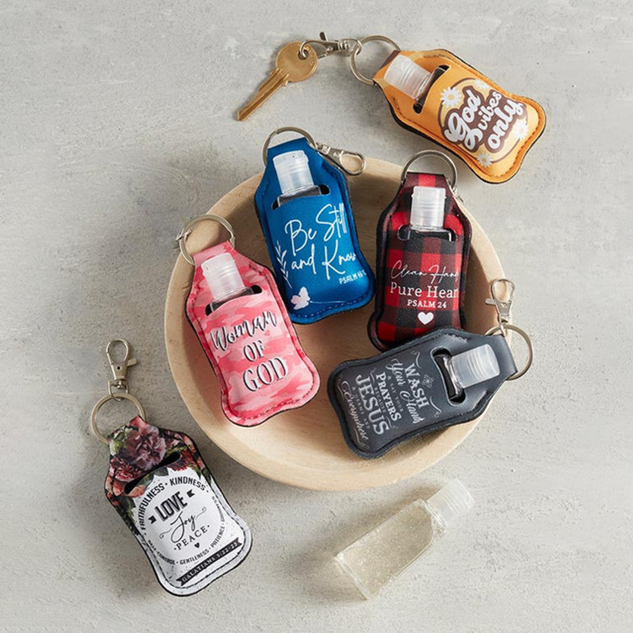 Hand Sanitizer Key Chain - Be Still & Know