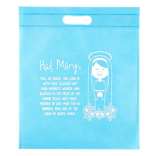 Hail Mary Prayer Cut Out Handle Tote Bag