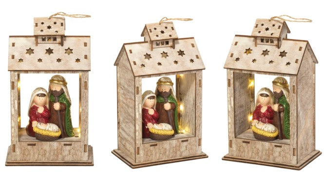 Nativity LED Lighted Lantern, 8"