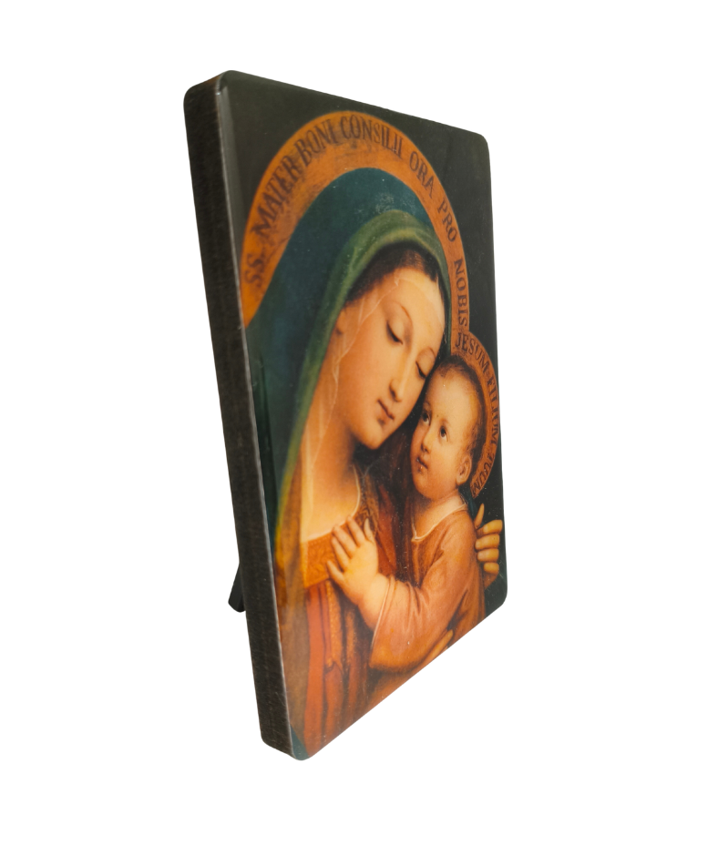 Madonna and Child Desktop Plaque with Easel, 6.75" h