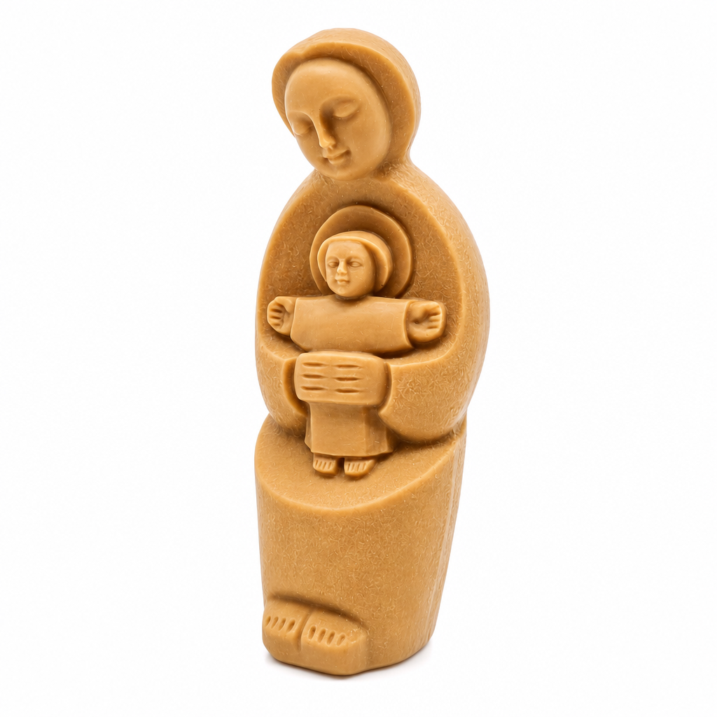 Mother Mary & Child Statue (Brown), 5"