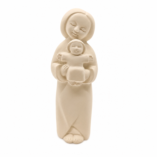 Mother Mary & Child Mini Statue – 3" (White)