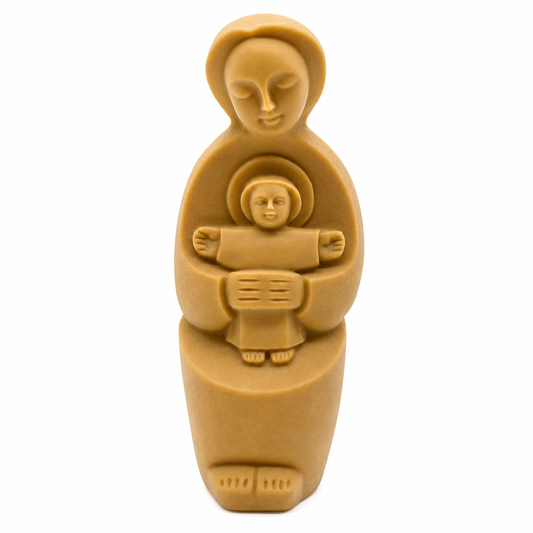 Mother Mary & Child Statue (Brown), 5"