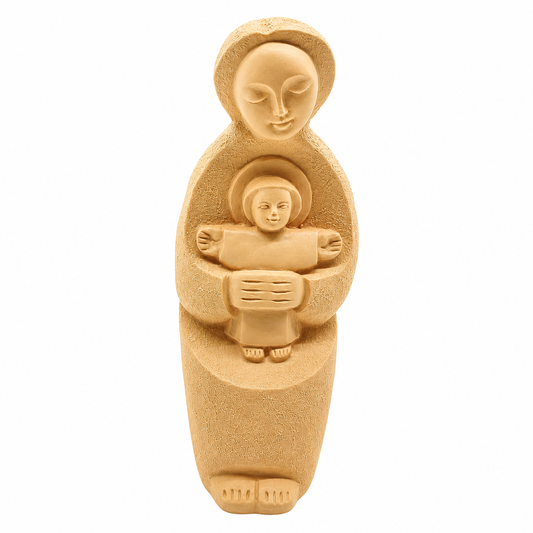 Mother Mary & Child Statue (Sand), 5.5"