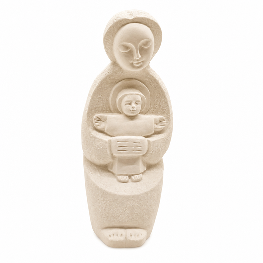 Mother Mary & Child Statue (White), 5.5"