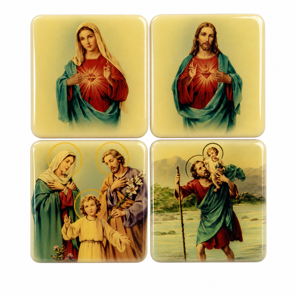 Religious Art Magnet Set of 4 – Glossy Finish