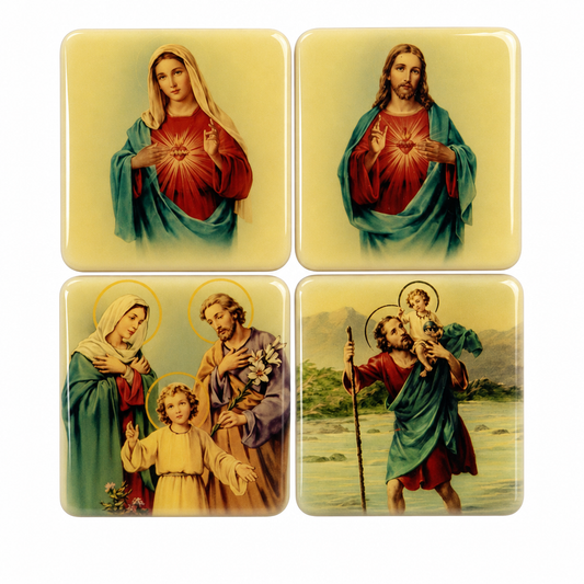 Religious Art Magnet Set of 4 – Glossy Finish