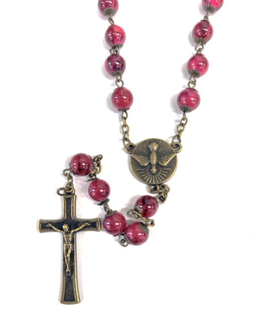 Red Marble Confirmation Rosary