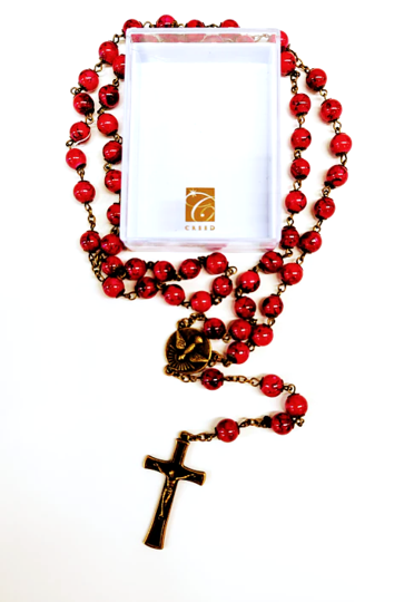 Red Marble Confirmation Rosary