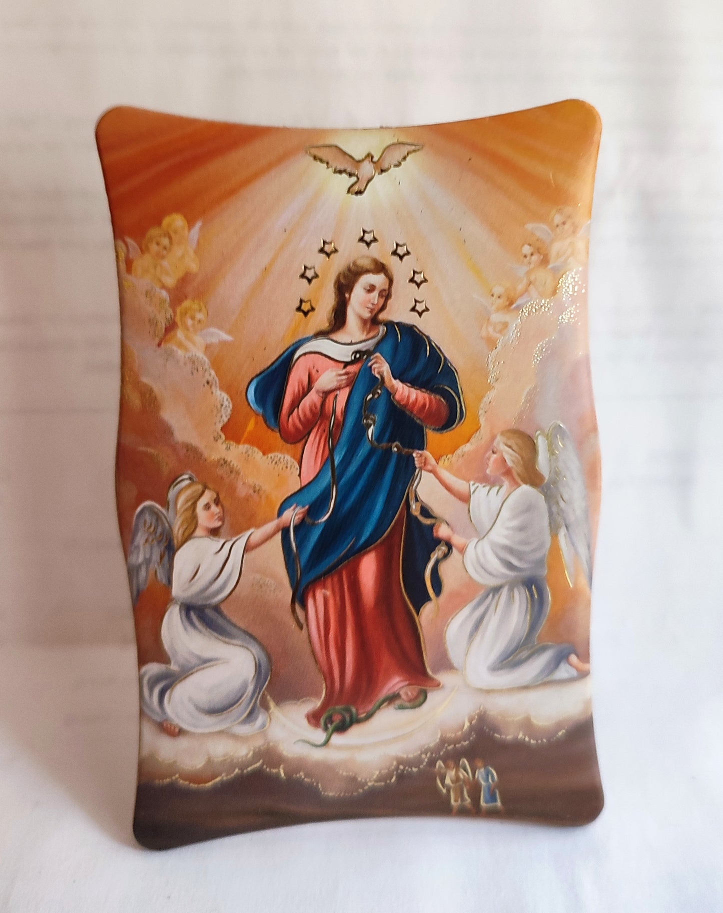 Our Lady of Untier of Knots Plaque, 4.25" (Made in Italy)
