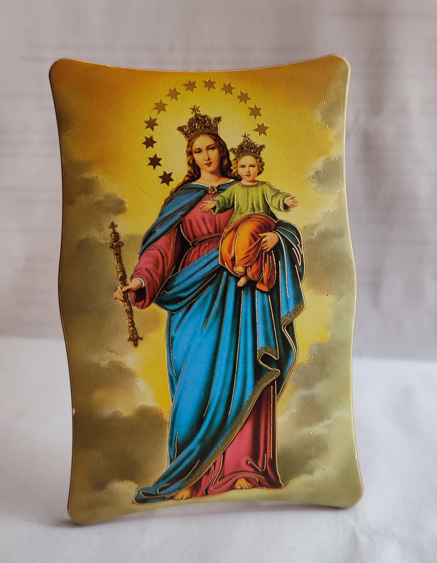 Mary Help of Christians Plaque, 4.25" (Made in Italy)