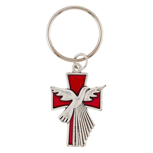 Cross and Dove Confirmation Key Chain