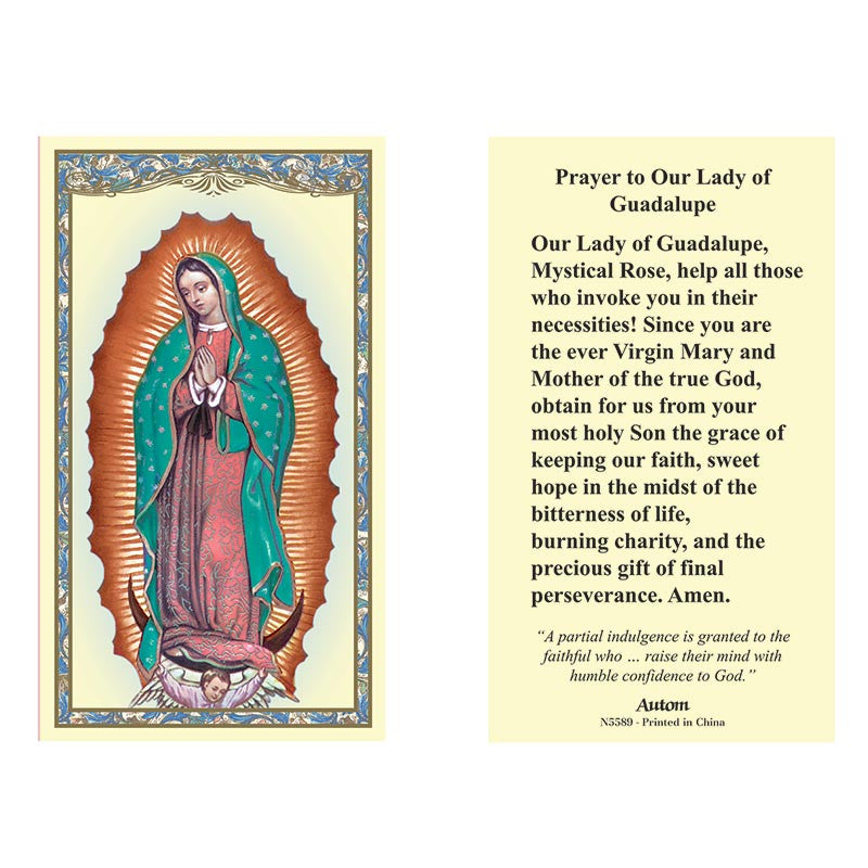 Our Lady of Guadalupe Laminated Holy Card