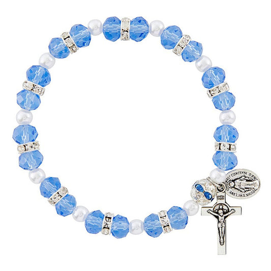 Sapphire Crystal Rosary Bracelet