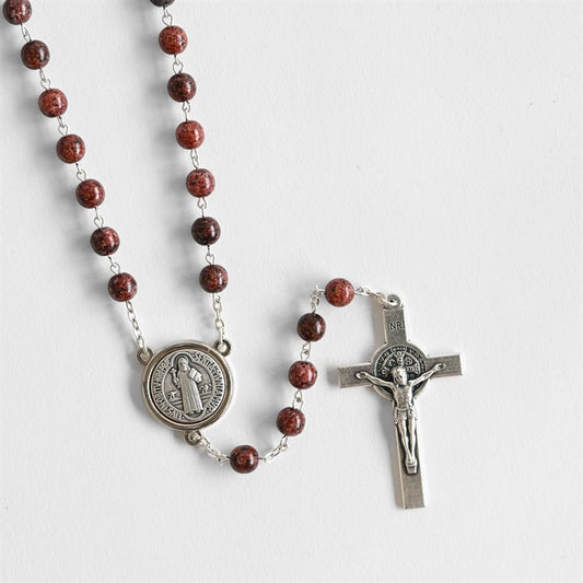 St Benedict Rosary Brown (Made in Italy)
