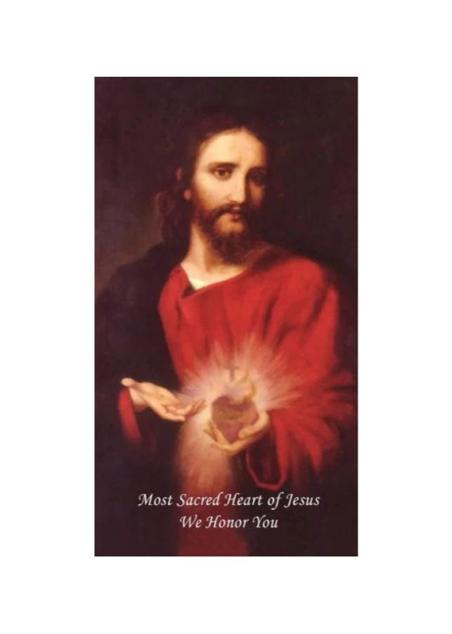 Most Sacred Heart of Jesus Prayer Card