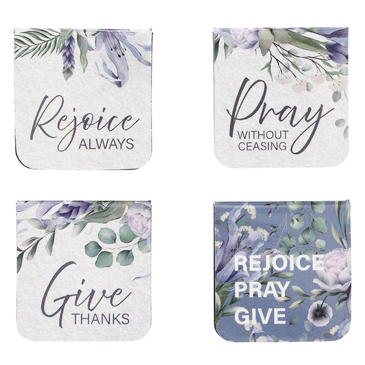 Magnetic Bookmarks: Rejoice Always (4-pack)