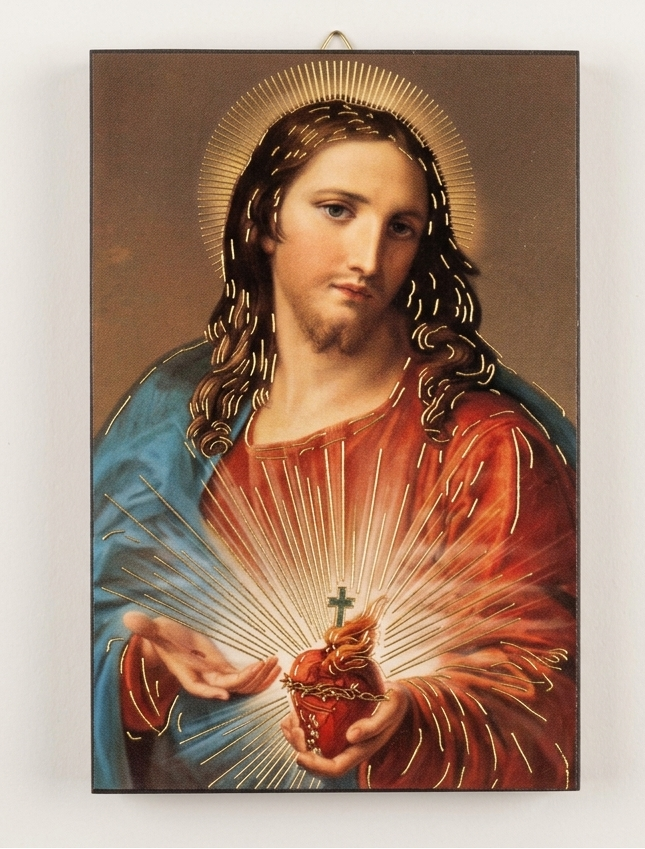 Sacred Heart of Jesus Wall Plaque – 4″ × 6″