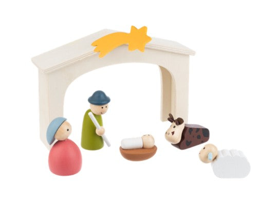 Wood Nativity Playset, 6-piece Set