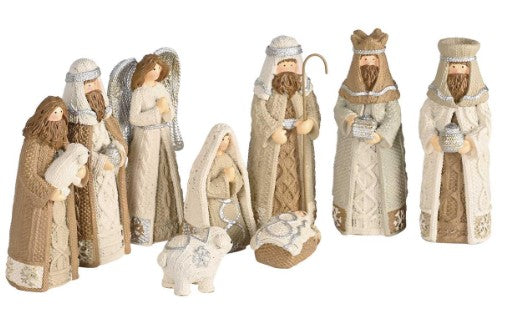Nativity White Knitted Look 9-piece