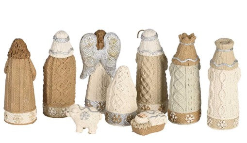 Nativity White Knitted Look 9-piece