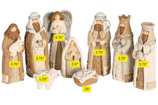 Nativity White Knitted Look 9-piece