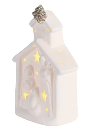 Nativity LED Light Up Church Porcelain