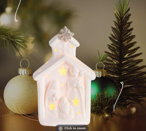 Nativity LED Light Up Church Porcelain