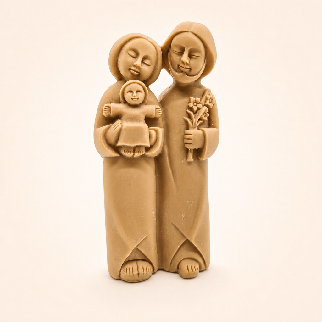Small Holy Family Statue (Brown), 5"