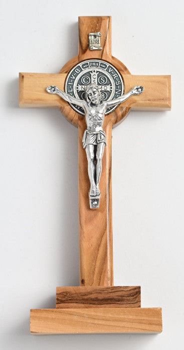 St. Benedict Oivewood Crucifix with Magnetic Base, 5.5" (Bethlehem)