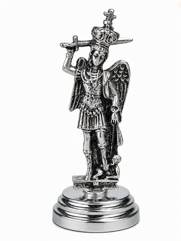 St. Michael Mini Metal Statue, 2"