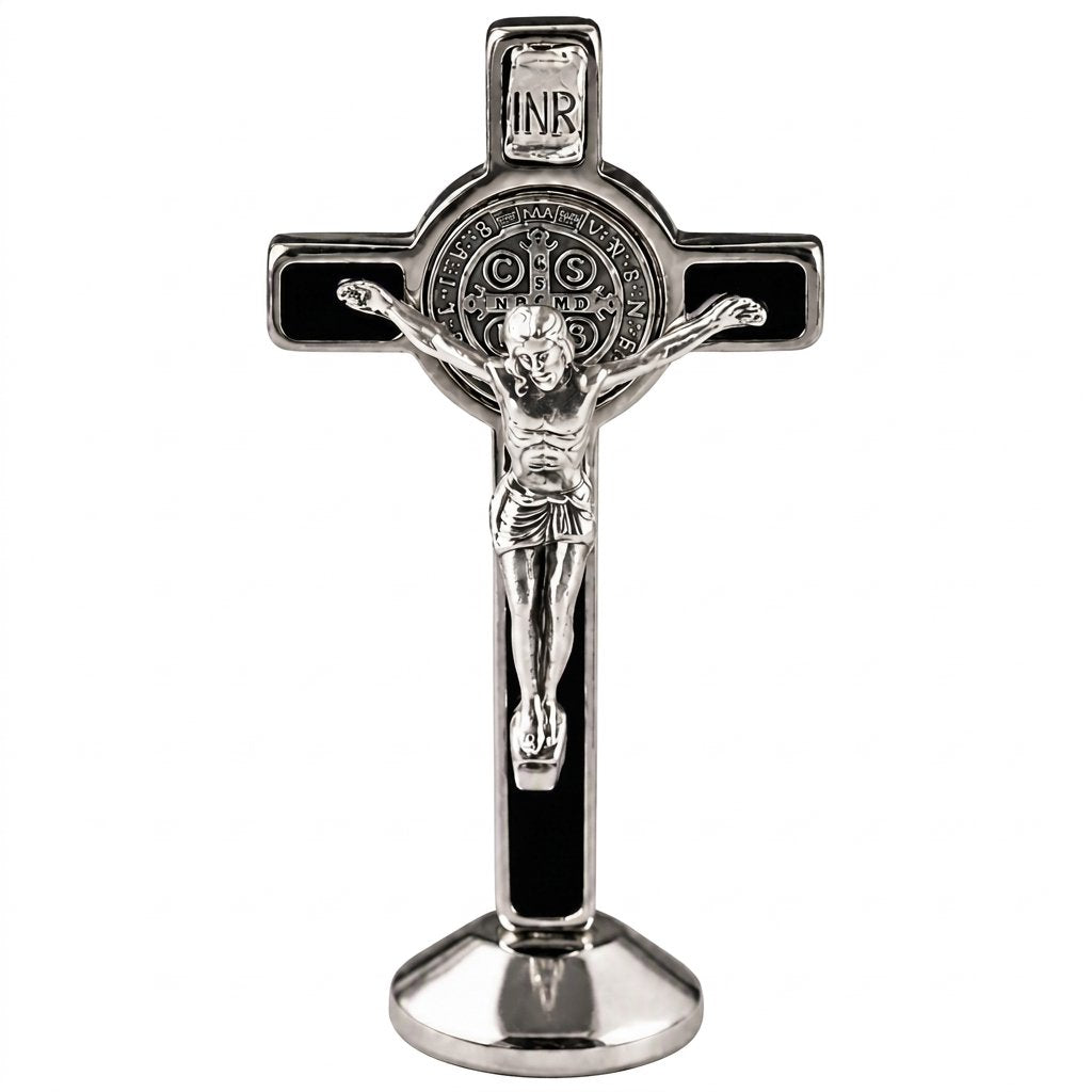 St. Benedict Standing Crucifix (Black) 3"