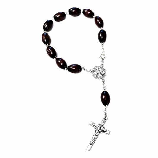 Auto Rosary: St Benedict Decade Rosary Black (Italy)