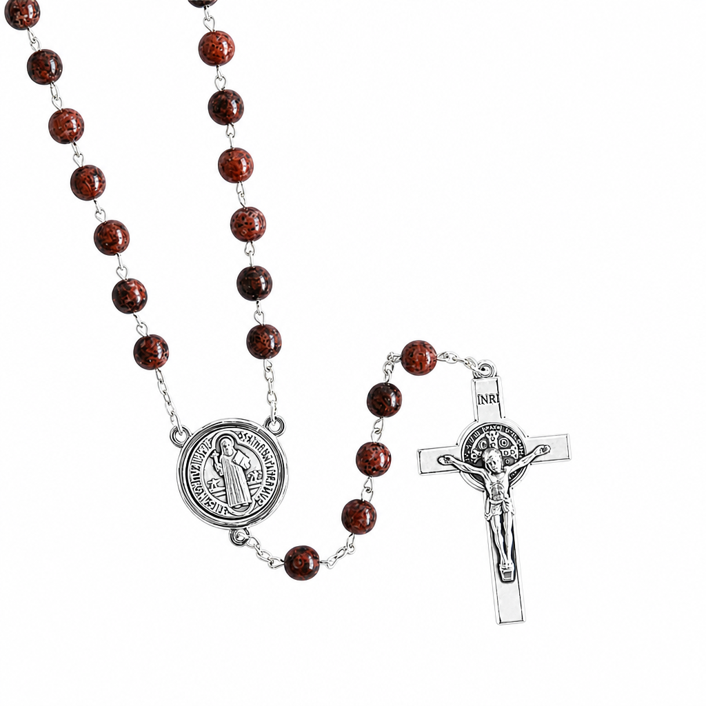 St Benedict Rosary Brown (Made in Italy)